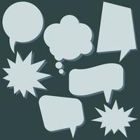 Set of speech bubbles without phrases on dark background. Vector illustration.