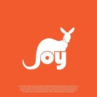 joy animal australian kangaroo abstract joy dkangaroo icon logo design vector