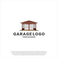 vector de diseño de logotipo de edificio de garaje o almacén de casa