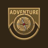Premium vector, adventure compass emblem. vector