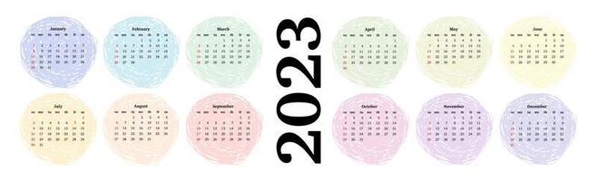 calendario para 2023 aislado en un fondo blanco vector