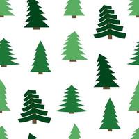 Seamless pattern with spruces on white background. Vector illustration