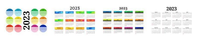 calendario para 2023 aislado en un fondo blanco vector