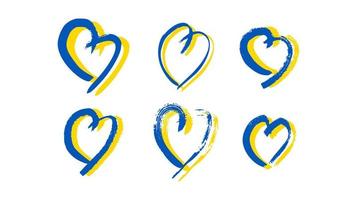 Hand drawn heart in Ukrainian colors vector