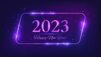 2023 Happy New Year neon background vector