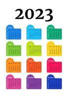 calendario para 2023 aislado en un fondo blanco vector