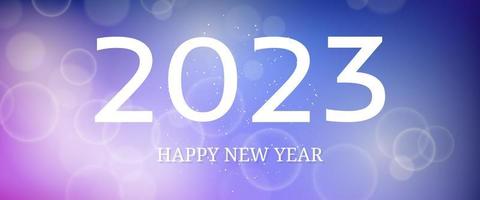 Happy new year 2023 incription on blurred background vector