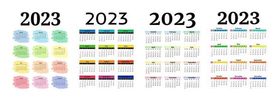 calendario para 2023 aislado en un fondo blanco vector