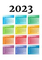 calendario para 2023 aislado en un fondo blanco vector