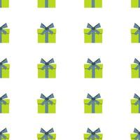 Seamless pattern with gift boxes on white background. Vector illustration