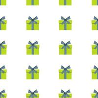 Seamless pattern with gift boxes on white background. Vector illustration