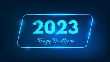 2023 Happy New Year neon background vector