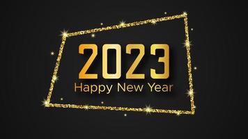 2023 Happy New Year gold background vector