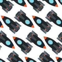 Seamless pattern with space rocket. Vector illustration.