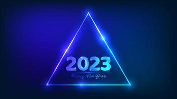 2023 Happy New Year neon background vector