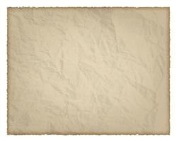 Old paper with burnt edges isolated on white background with place for your text. Vector illustration