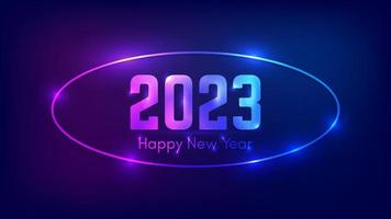 2023 Happy New Year neon background vector