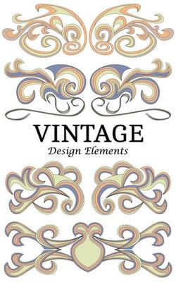 Set of vintage elements for design. Calligraphic floral vector.