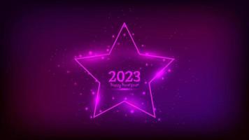 2023 Happy New Year neon background vector