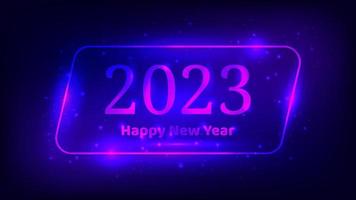 2023 Happy New Year neon background vector