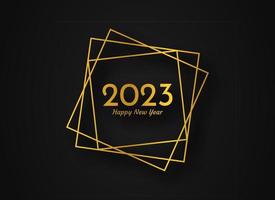 2023 Happy New Year gold geometric polygonal background vector