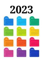 calendario para 2023 aislado en un fondo blanco vector