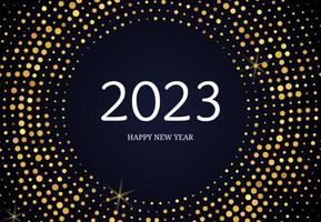 2023 Happy New Year of gold glitter pattern vector