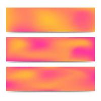 Smooth abstract blurred gradient orange banners set. Abstract Creative multicolored background. Vector illustration