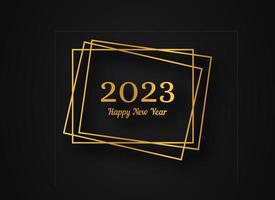 2023 Happy New Year gold geometric polygonal background vector