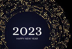 2023 feliz año nuevo de patrón de brillo dorado vector