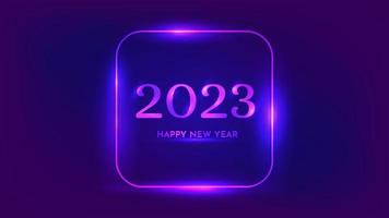 2023 Happy New Year neon background vector