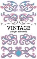 Set of vintage elements for design. Swirl floral elements for design. vector