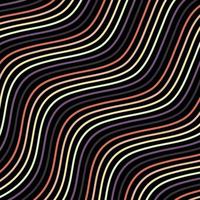 Abstract colorful waves on black background. Repeating vector texture.