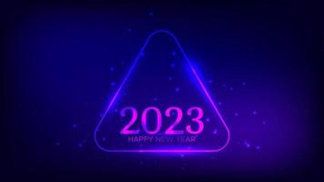 2023 Happy New Year neon background vector