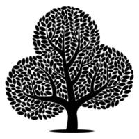 Vector silhouette of a tree isolated on a white background