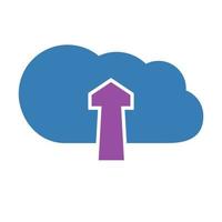 Upload cloud icon. Vector illustration.