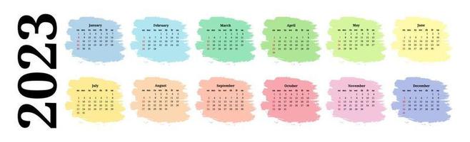 Calendar for 2023 isolated on a white background vector