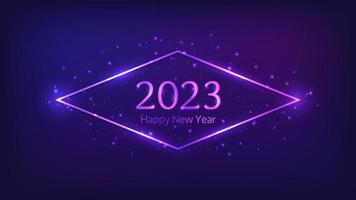 2023 Happy New Year neon background vector