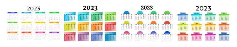 calendario para 2023 aislado en un fondo blanco vector