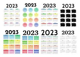 calendario para 2023 aislado en un fondo blanco vector