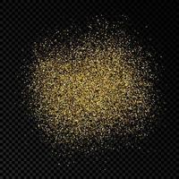 Golden glittering backdrop on a dark transparent background. Background with gold glitter effect and empty space for your text. Vector illustration