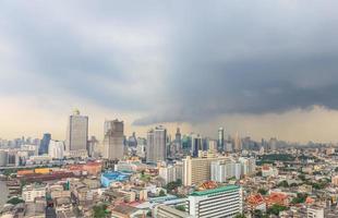 Aerial view of Bangkok during a thunderstorm photo