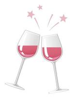 Vector Wine Toast Illustration Isolated On A White Background.