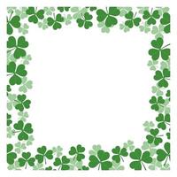 Vector Clover Square Frame Illustration For St. Patricks Day Isolated On A White Background.