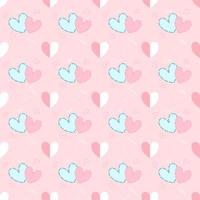 Valentines background.seamless pattern of pink and blue heart on white background vector