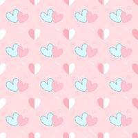 Valentines background.seamless pattern of pink and blue heart on white background vector