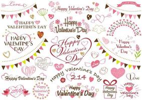 Valentines Day Vector Logo And Design Element Set Isolated On A White Background.