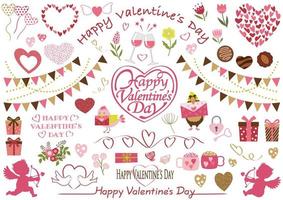 Valentines Day Vector Design Element Set Isolated On A White Background.