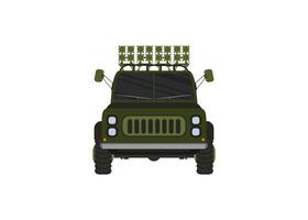 Car front view. Off-road vehicle isolated on color background vector