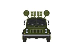 Car front view. Off-road vehicle isolated on color background vector